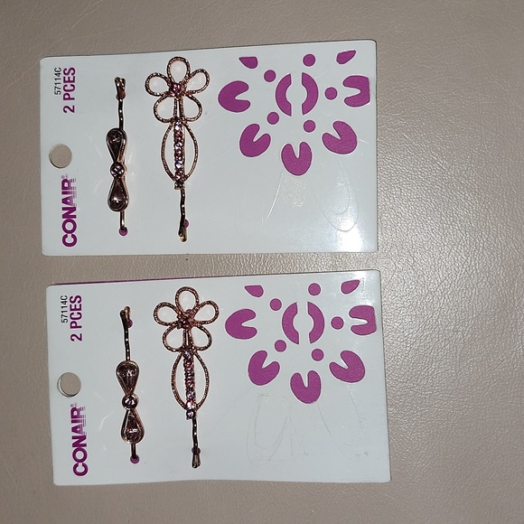BNIP Conair (2 packages) bow and flower with rhinestone hair clips - Picture 1 of 4